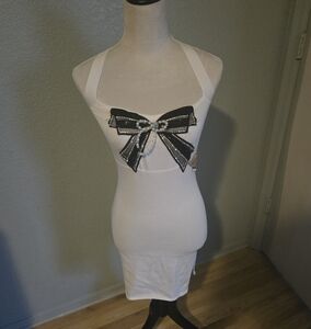 Chanel white knit mini dress size small